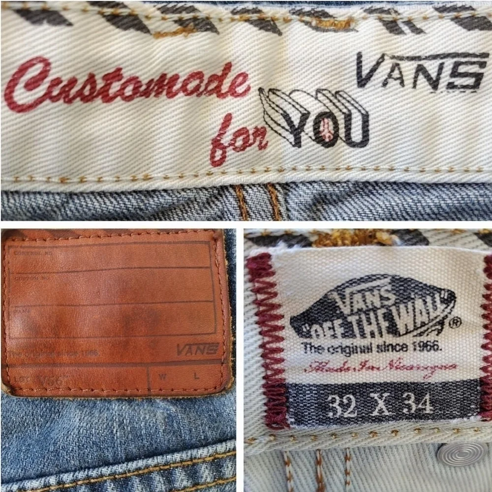 Vans "Off The Wall" Dennim Blue Jeans With A Faded Look - Picture 5 of 9